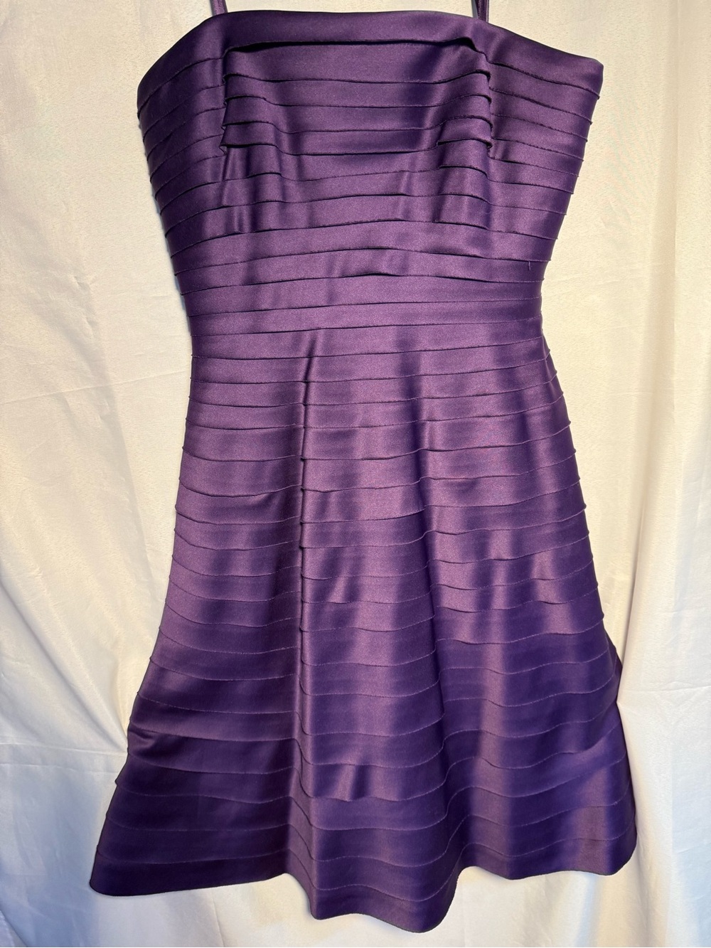 Adrianna Papell Women's Strapless Pleated Purple Cocktail Dress